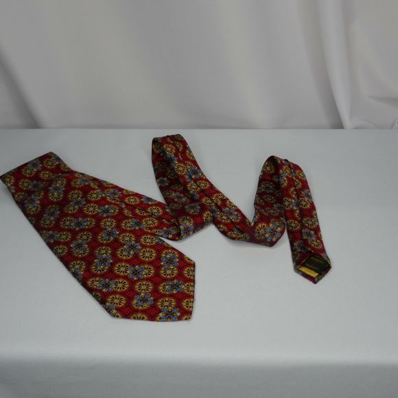 Robert Talbott Tie Nordstrom Mens Best of Class Silk Red Medallion 59 inch - Picture 3 of 4